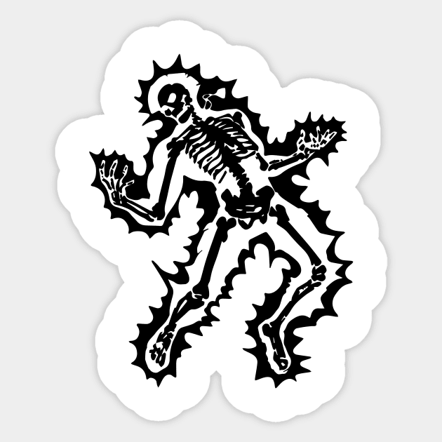 Electric skull black and white Sticker by Supergraphic